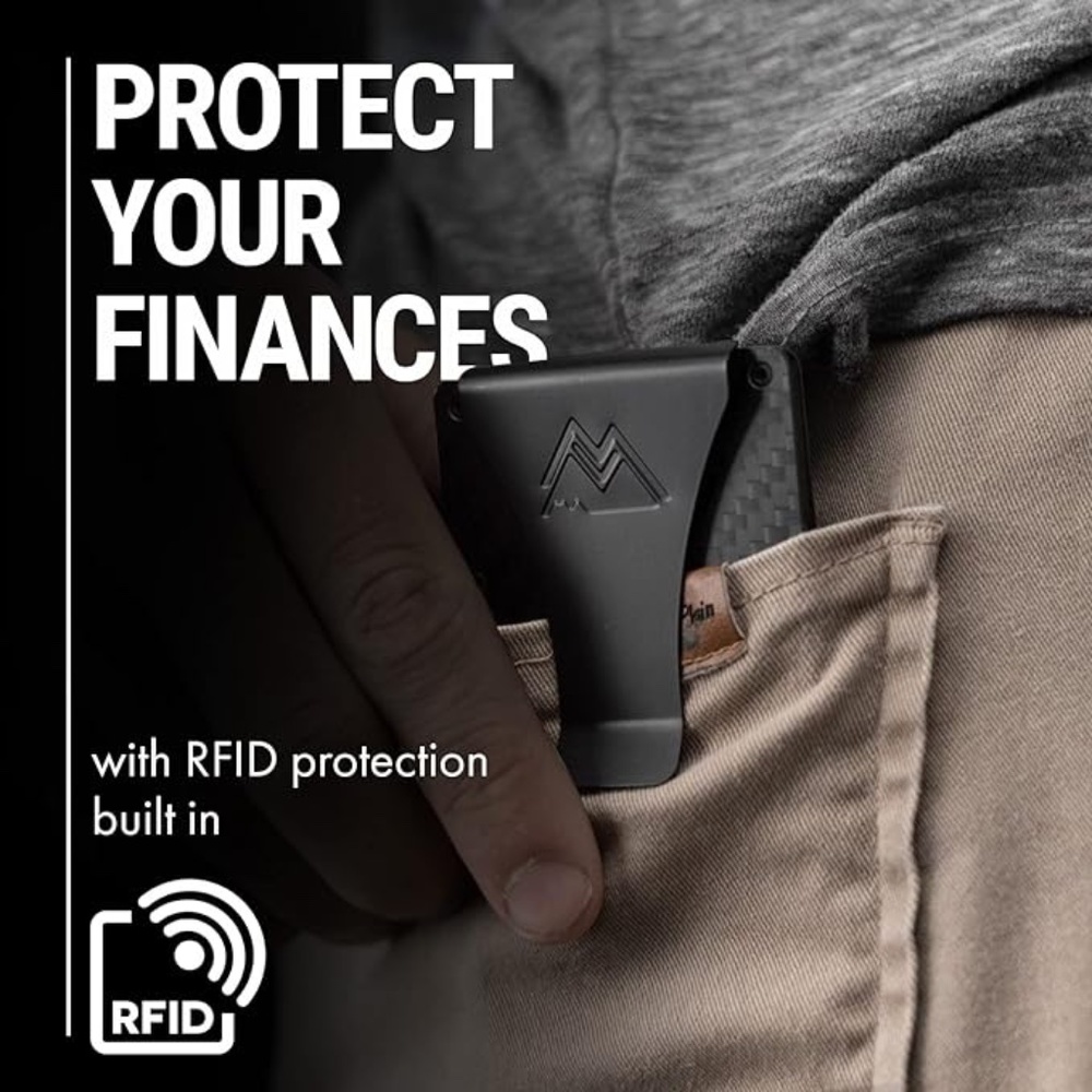 New Minimalist Slim RFID Metal Black Wallet, Credit Card Holder & Money Clip - Picture 3 of 6